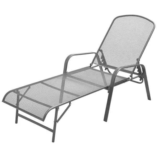 vidaXL Micro Sun Lounger Carbon Steel Anthracite colored, 26" x (60.6"-72") x (25.6"-40.6"), 42725