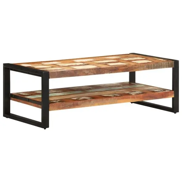 vidaXL Modern Coffee Table 47.2"x23.6"x15.7" Solid Reclaimed Wood, Espresso colored, 329245