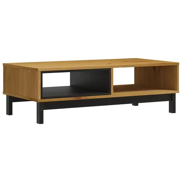 vidaXL Multipurpose Coffee Table FLAM 39.4"x19.7"x12.8" Solid Wood Grooved Pine, Brown colored, 357822