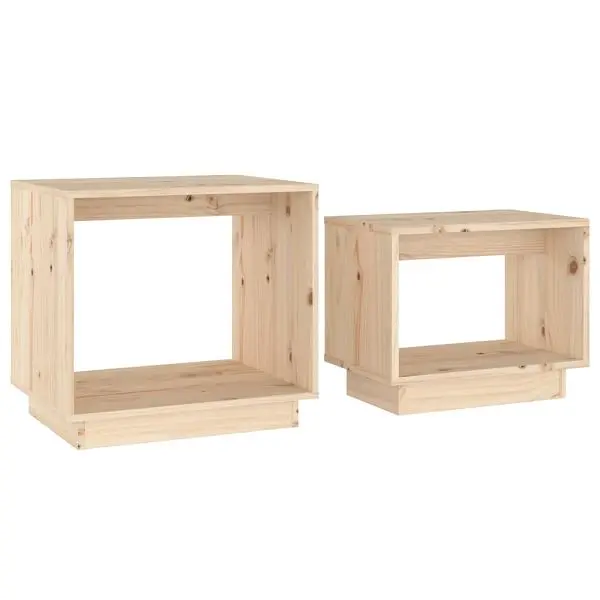vidaXL Nesting Coffee Tables 2 pieces Solid Wood Pine, Brown colored, 813525