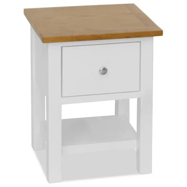 vidaXL Nightstand 14.2"x11.8"x18.5" Solid Oak Wood, Cream colored, 247121