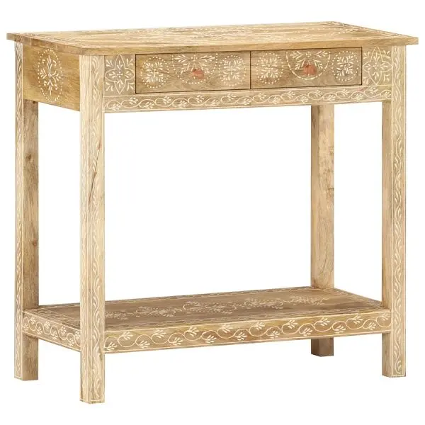vidaXL Non-Slip Console Table 31.5"x13.8"x29.1" Solid Mango Wood, Brown colored, 320379