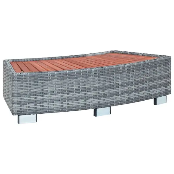 vidaXL Original Spa Step Gunmetal Poly Rattan 36.2"x17.7"x9.8", 46461