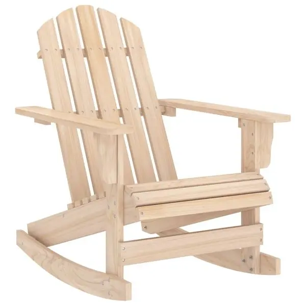 vidaXL Patio Adirondack Rocking Chair Solid Fir Wood, Beige colored, 315882