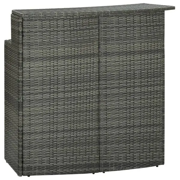 vidaXL Patio Bar Table Gray 47.2"x21.7"x43.3" Poly Rattan, 313469