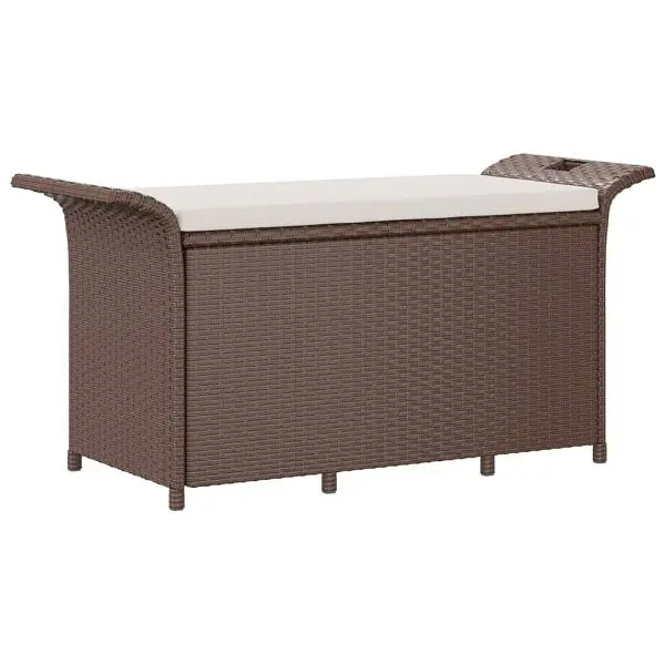 vidaXL Patio Bench Cushion Walnut 45.7"x18.1"x22.4" Poly Rattan, 363416
