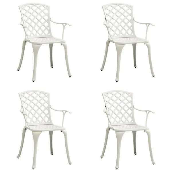 vidaXL Patio Chairs 4 pieces Cast 6061 Aluminum White, 315575
