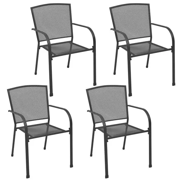 vidaXL Patio Chairs 4 pieces Mesh Design Anthracite Steel, 310154