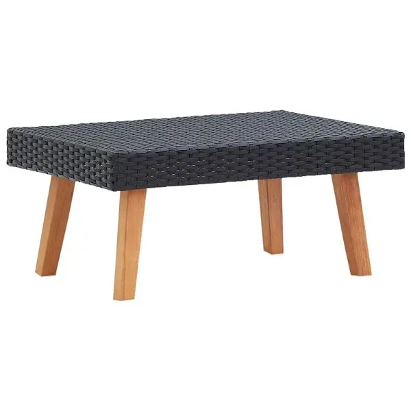 vidaXL Patio Coffee Table Poly Rattan, Black colored, 310222