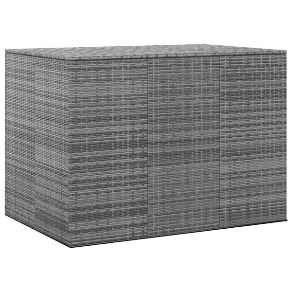 vidaXL Patio Cushion Box PE Rattan Charcoal, 57.1" x 39.4" x 40.6", 317231