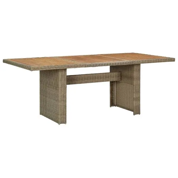 vidaXL Patio Dining Table Brown 78.7"x39.4"x29.1" Poly Rattan, 310143