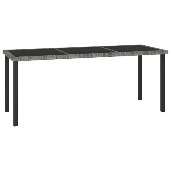 vidaXL Patio Dining Table Gray 70.9"x27.6"x28.7" Poly Rattan, 315119