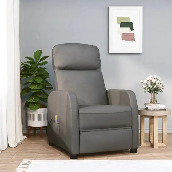 vidaXL Performance Massage Reclining Chair Anthracite Faux Leather, 321362