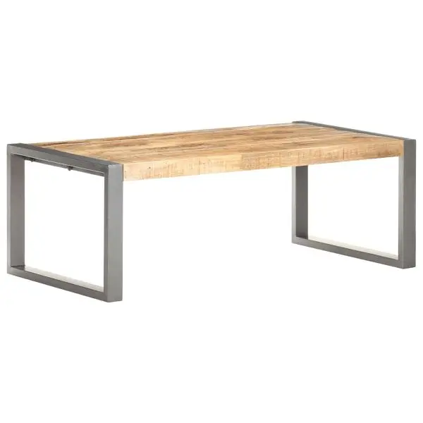vidaXL Premium Coffee Table 43.3"x23.6"x15.7" Rough Mango Wood, Graphite colored, 321556