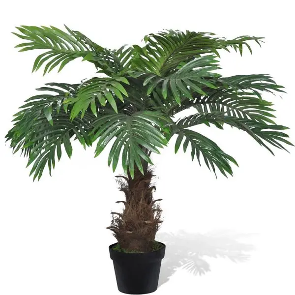 vidaXL Protective Lifelike Artificial Cycas Palm Tree Pot 31", Sage colored, 241354