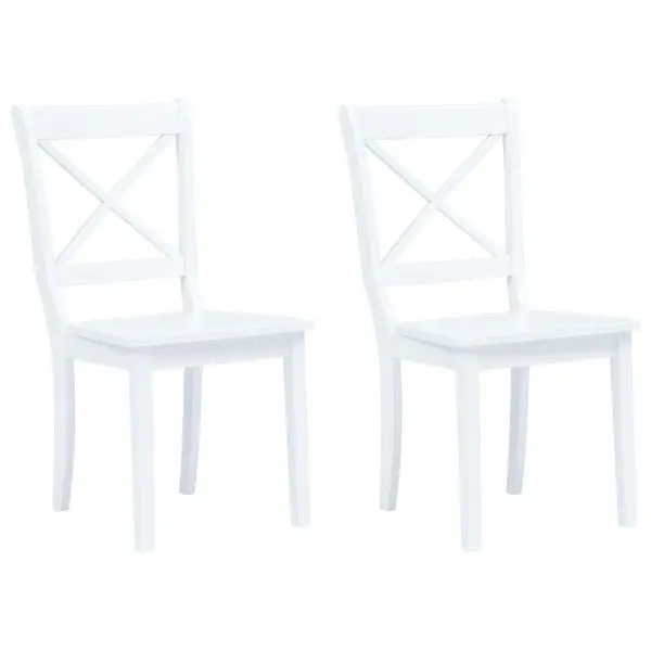 vidaXL Proven Dining Chairs 2 pieces White Solid Silicone Rubber Wood, 247356