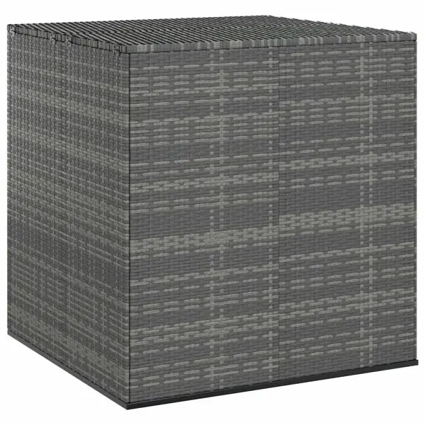 vidaXL Quick-Release Patio Cushion Box PE Rattan Silver Gray, 39.4" x 38.4" x 40.9", 317228