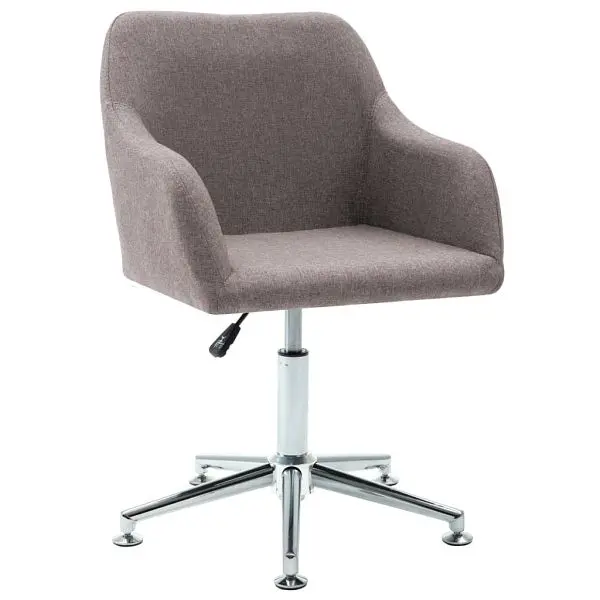 vidaXL Reflective Swivel Dining Chair Taupe Fabric, 43.3" x 19.7" x 15", 283478