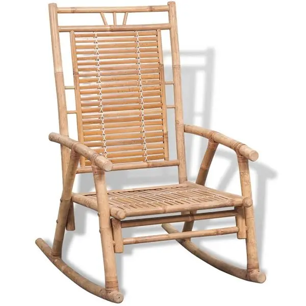 vidaXL Rocking Chair Bamboo, Brown colored, 26" x 33.9" x 41.3", 41894