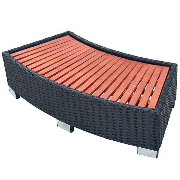 vidaXL Safety Spa Step Poly Rattan 36.2"x17.7"x9.8" Black, 42700