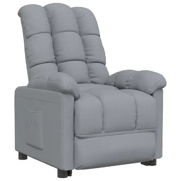 vidaXL Small Recliner Light Gray Fabric, Sponge, PP cotton, 289796