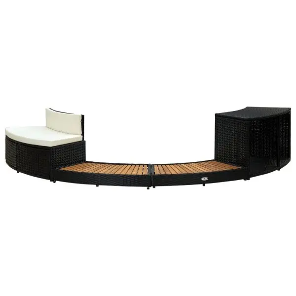 vidaXL Spa Surround Onyx Poly Rattan and Acacia Wood, 310092