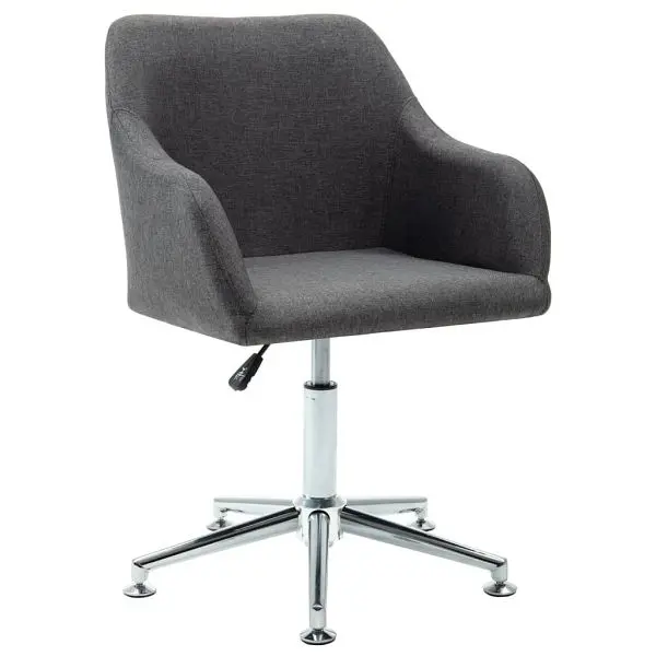 vidaXL Stylish Swivel Dining Chair Dark Gray Fabric, 33.9" x 11.8" x 29.9", 283470