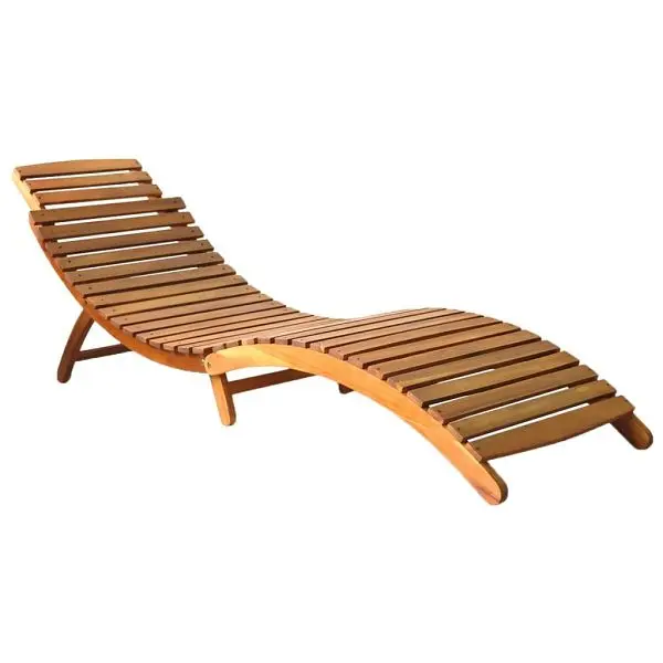 vidaXL Sun Lounger Solid Acacia Wood Tan colored, 46650