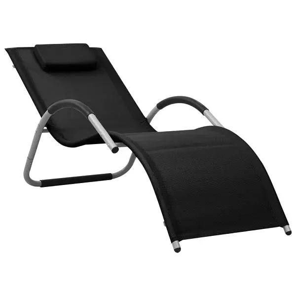 vidaXL Sun Lounger Textilene Onyx and Gray colored, 310513