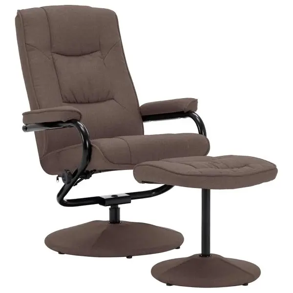 vidaXL Sustainable Swivel Recliner Ottoman Brown Fabric, 249313