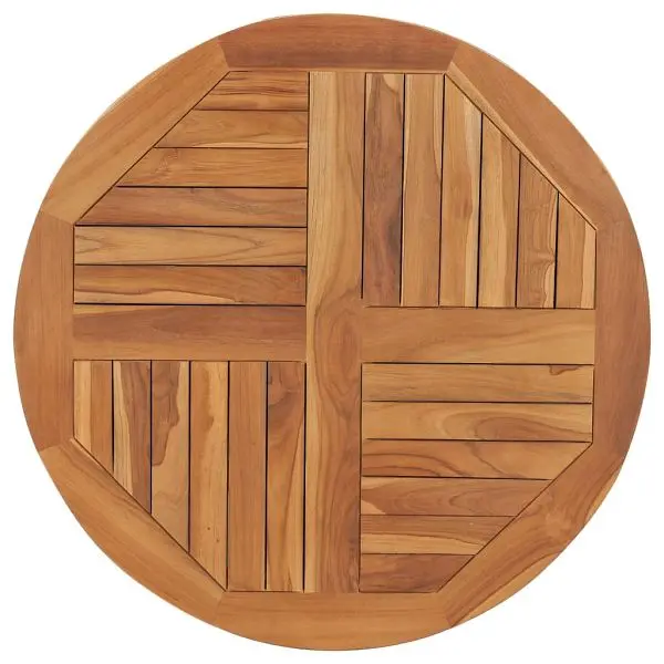 vidaXL Table Top Solid Teak Wood Round 1" 31.5", Espresso colored, 48986