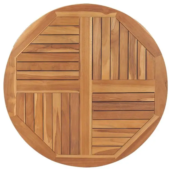 vidaXL Table Top Solid Teak Wood Round 1" 35.4", Brown colored, 48987