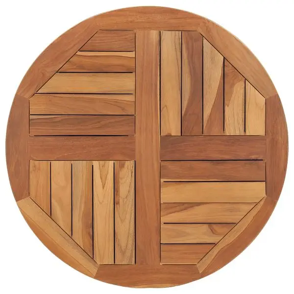 vidaXL Tool-Free Table Top Solid Teak Wood Round 1" 27.6", Brown colored, 48985