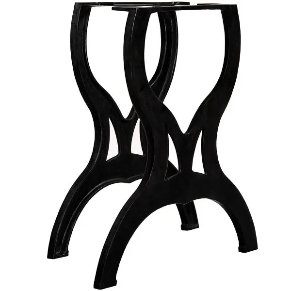 vidaXL Waterproof Dining Table Legs 2 pieces X-Frame Cast Iron, Black colored, 245432