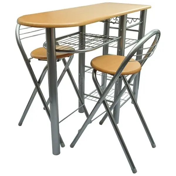 vidaXL Weather-Resistant Kitchen/Breakfast Bar/Table and Chairs Set Wood, Brown colored, 240096