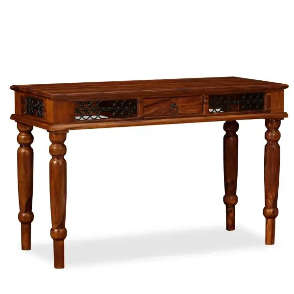 vidaXL Writing Table Solid Sheesham Wood 47.2"x19.7"x29.9", Brown colored, 245156
