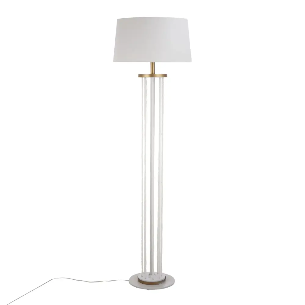 Weather-Resistant Rope Contemporary Floor Lamp - Natural / Snow