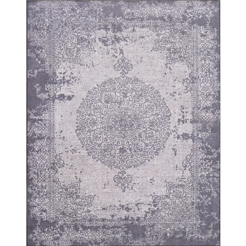 4modernhome Machine Imprinted Vintage Area Rug Living Room, Hallway Runner, Entryway Rug #DP04 Non-Slip Backing