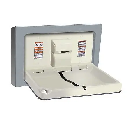 ASI Baby Changing Station - Horizontal - Oil Stainless High-Carbon Steel - Surface Mounted, 10-9018-9