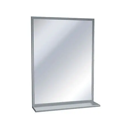 ASI Bright Plate Glass Mirror - Stainless Steel Inter - Lok Angle Frame Shelf- 24"W x 36"H, 10-0605-2436