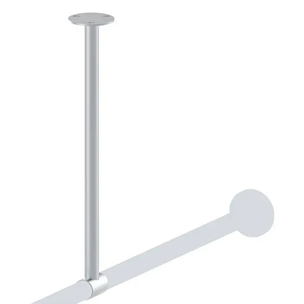 ASI Ceiling Mounted - 1" Diameter Shower Rod Substantiate - 18" Height, 10-1224-C18