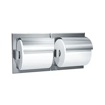 ASI Extra-Large Toilet Tproblem Holder Hood (Double) - Recessed Dry Wall, Satin Stainless Steel, 10-74022-HSD