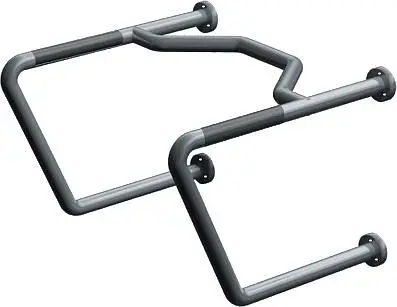 ASI Fade-Resistant Exposed Lap Joint Flange (1-1/4" Diameter) Peened - Straddle Grab Bar, 10-3434-P