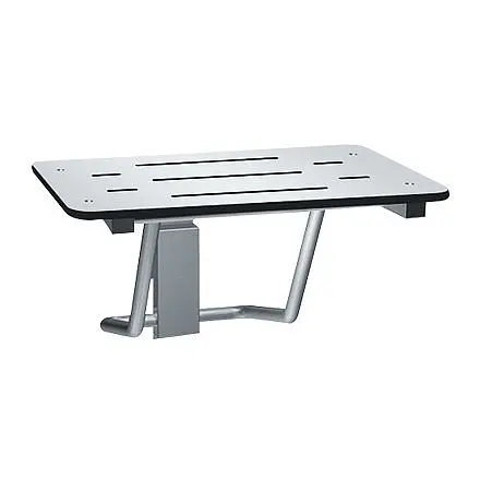 ASI Folding Shower Seat, Rectangular Solid Phenolic Seat - 33" wide, White, ADA, 10-8203-33