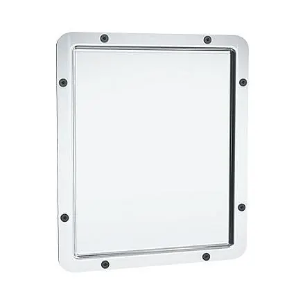ASI Framed Mirror - Mirror Sleek Stainless Steel, Front Mount Wall Anchor, 10-104-14