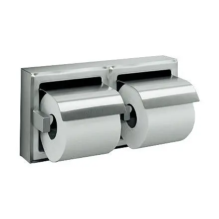 ASI Green Toilet Tproblem Holder Hood (Double) - Surface Mounted, Satin Stainless Steel, 10-74022-HSSM