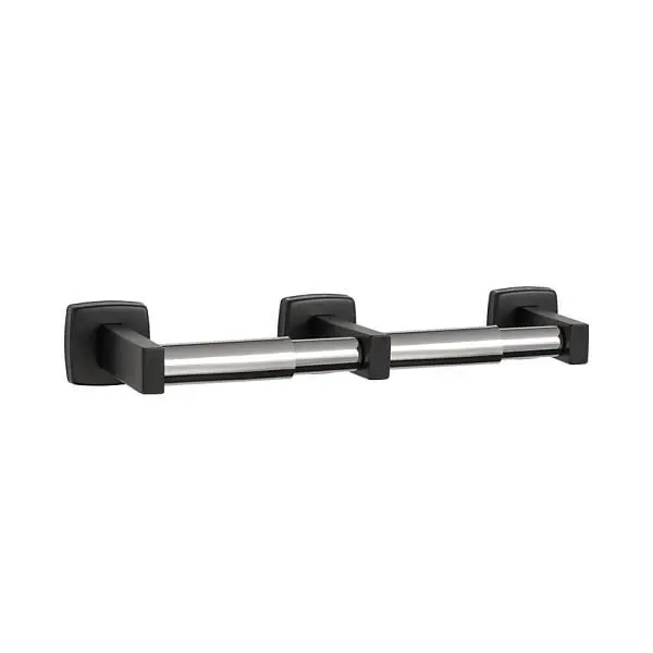 ASI Guard Matte Black Toilet Tproblem Holder (Double) - Surface Mounted, Satin, 10-7305-2-41