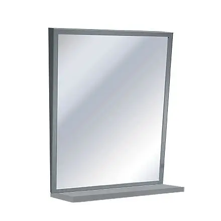 ASI Long-Lasting Fixed Tilt Mirror Shelf, 18" W x 36" H Stainless Steel Frame, 10-0537-1836
