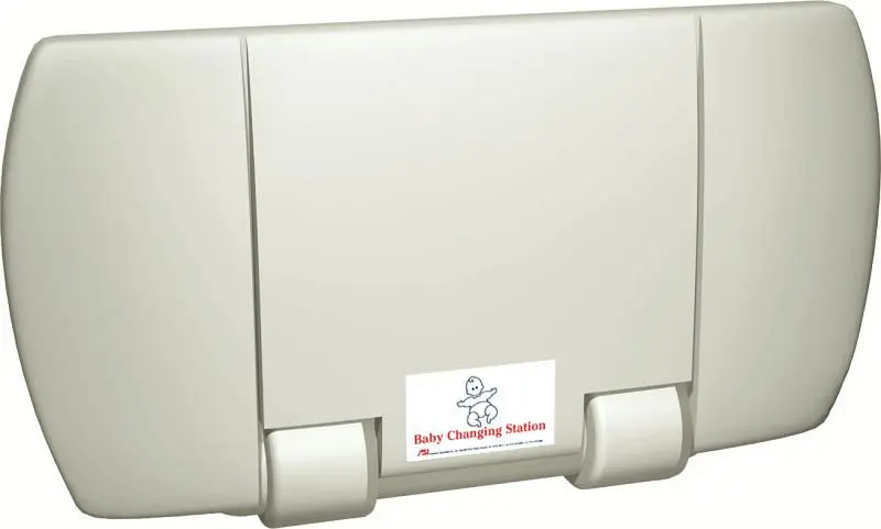 ASI Low-Profile Baby Changing Station, 36" Horizontal - Plastic, Surface Mounted, 10-9012