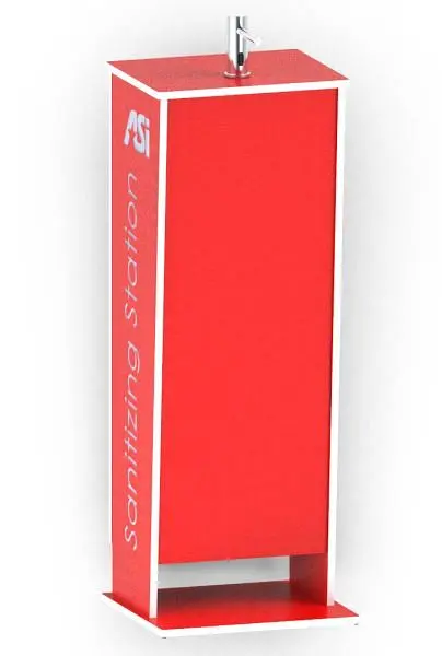 ASI Mobile Solid Plastic (HDPE) Sanitizing Station - AC - Freestanding, 10-FS-0500AC